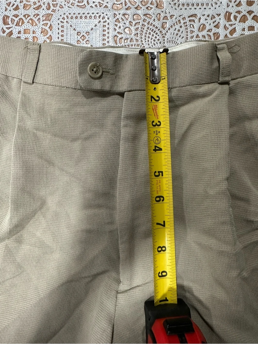 Greg Peters Men’s Khaki Pleated Dress Golf Shorts Tagged 34 Fits 32